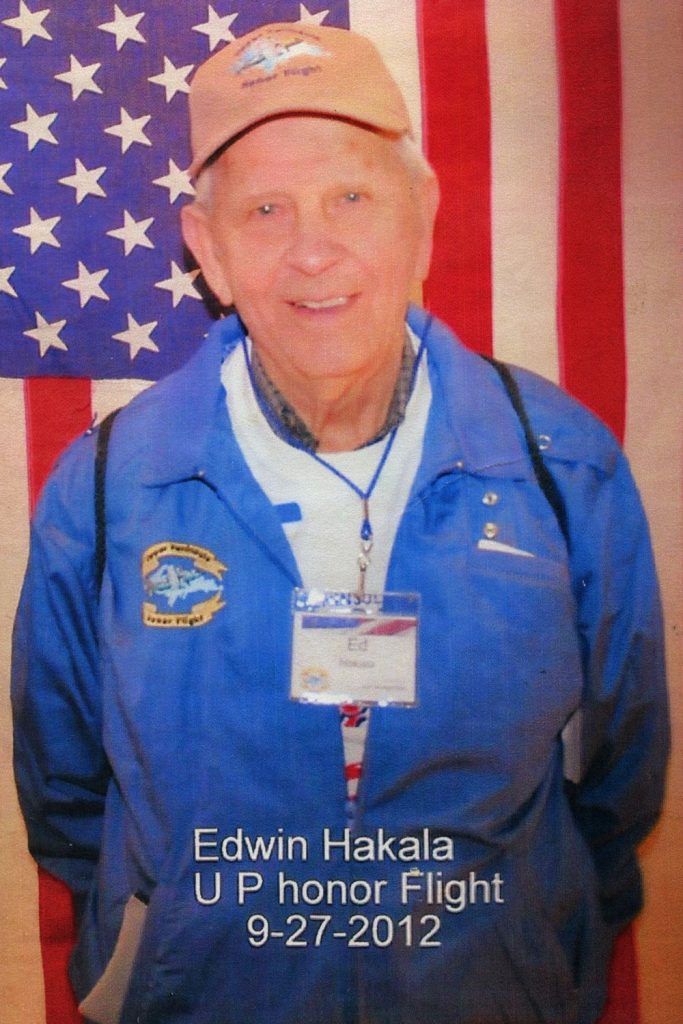 Edwin Hakala, UP honor Flight, September 27th 2012